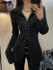 Y2k Slim Fit Gothic Blouse