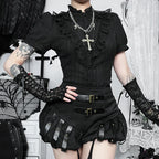 Gothic Pumpkin Print Shorts