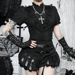 Gothic Pumpkin Print Shorts