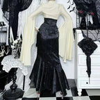 Slim Fit Gothic Blouse Long Sleeve