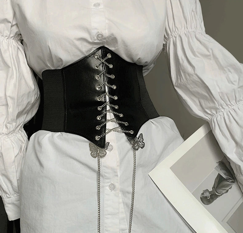 Butterfly Chain Wide Corset Belt