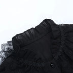 Textured Lace Trim Blouse