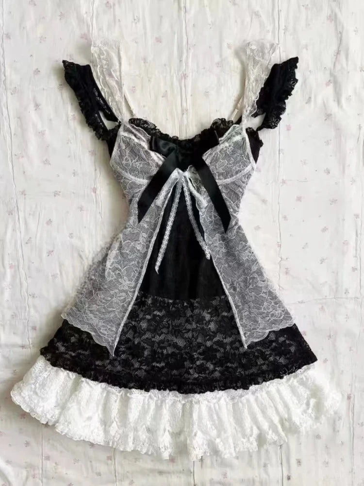 Gothic Lace Up Off Shoulder Mini Dress Main image