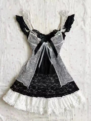 Gothic Lace Up Off Shoulder Mini Dress