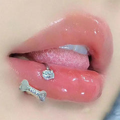 Threaded Bone Snake Lip Stud