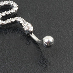 Sparkling Snake Gothic Zircon Belly Ring