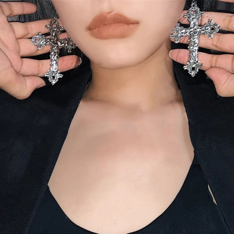 Vintage Cross Gothic Punk Dangle Drop Earring