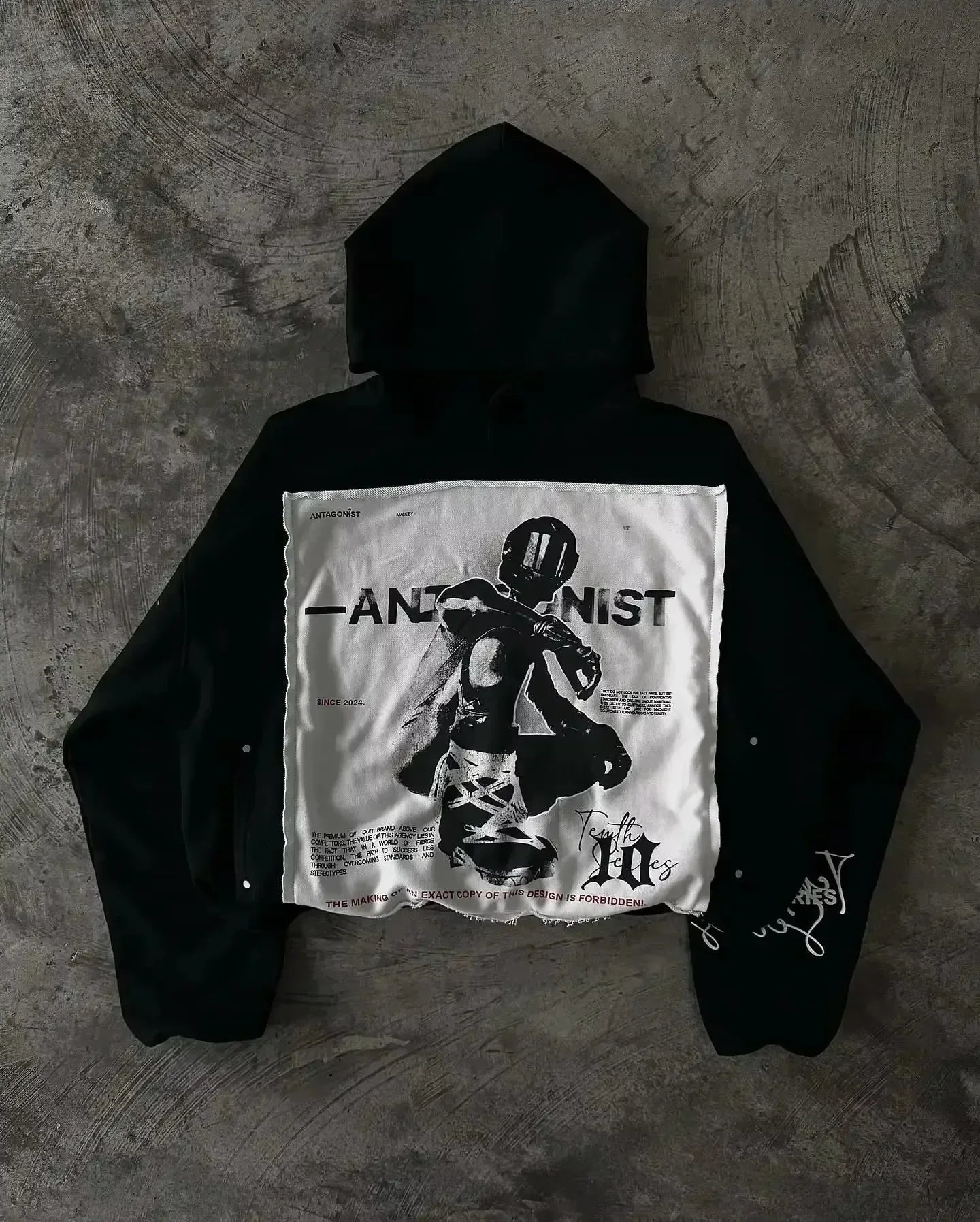 Gothic Rhinestone Sequin Zip Hoodie