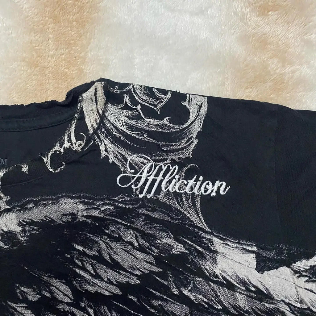 Pattern Print Loose Cotton T-shirt