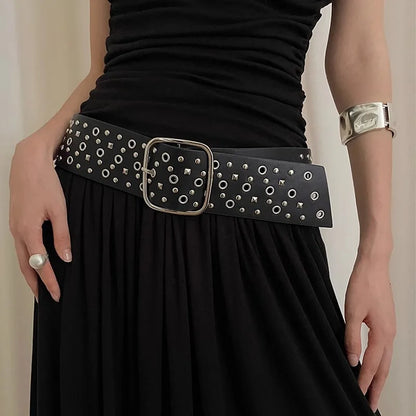 Punk Gothic Rivet Wide Belt