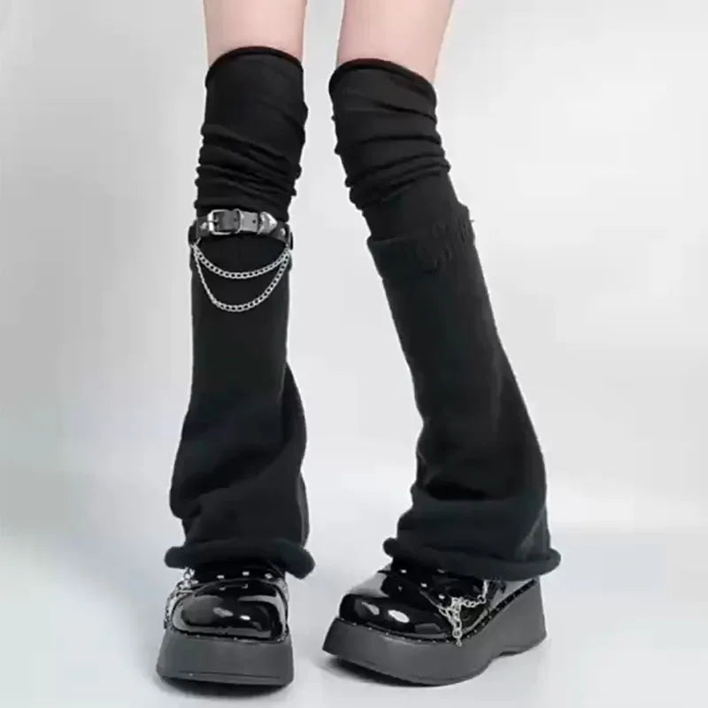 Gothic Over Knee Leather Buckle Sock Main image