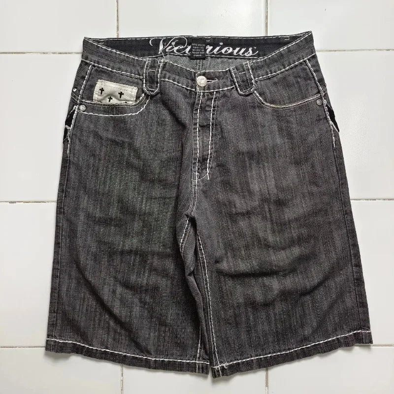 Loose Fit Vintage Letter Shorts Secondary image