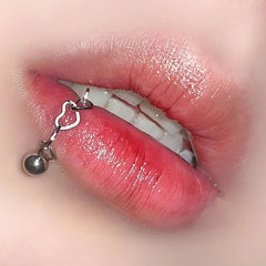 Fashion Punk Heart Titanium Steel Lip Stud