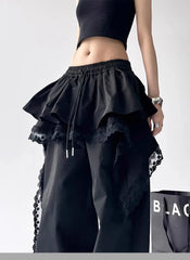 Lace Patchwork Cargo Pants