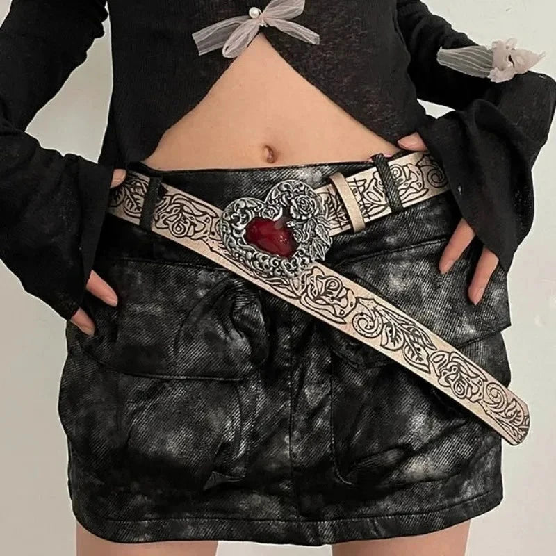 Gothic Punk Y2K Heart Buckle Belt Main image