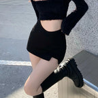 Faux Leather Pleated Club Skirt