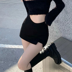 Faux Leather Pleated Club Skirt