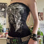 Gothic Print Strapless Black Crop Top
