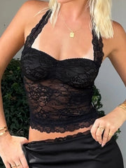 Lace Patchwork Halter Corset