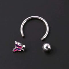 Butterfly Horseshoe BCR Lip Stud