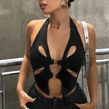 Y2K Round Camisole Grunge Crop Top