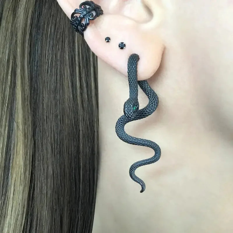 Exaggerated Gothic Snake Detachable Stud Earring