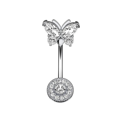 Butterfly Heart Dangle Gothic Belly Ring