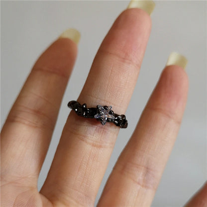 Gothic Black Spider Ring