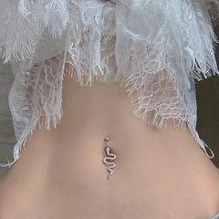 Sparkling Snake Gothic Zircon Belly Ring