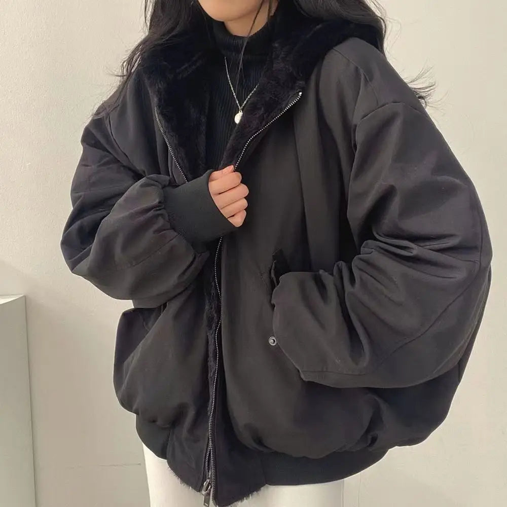 Double-Sided Wear Hooded Cotton Coat