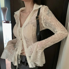 Transparent Lace See Through Blouse
