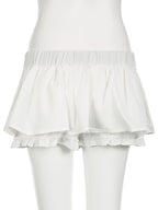 Basic Solid Patchwork A-line Skirt