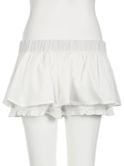 Basic Solid Patchwork A-line Skirt