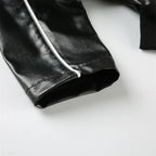 Button Zip Detail Crop Jacket