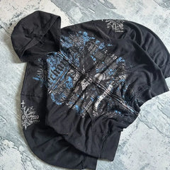 Gothic Retro Pattern Zipper Hoodie