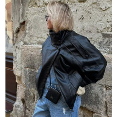 Office Style Faux Leather Jacket