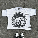 Y2K Punk Hip Hop Cartoon Portrait Graphic T-shirt
