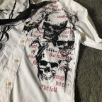 Gothic Letter Print Blouse