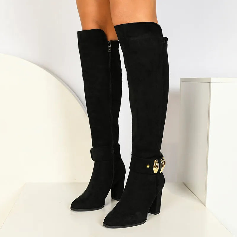 Patent Leather Gothic Over-the-Knee Platform Boot