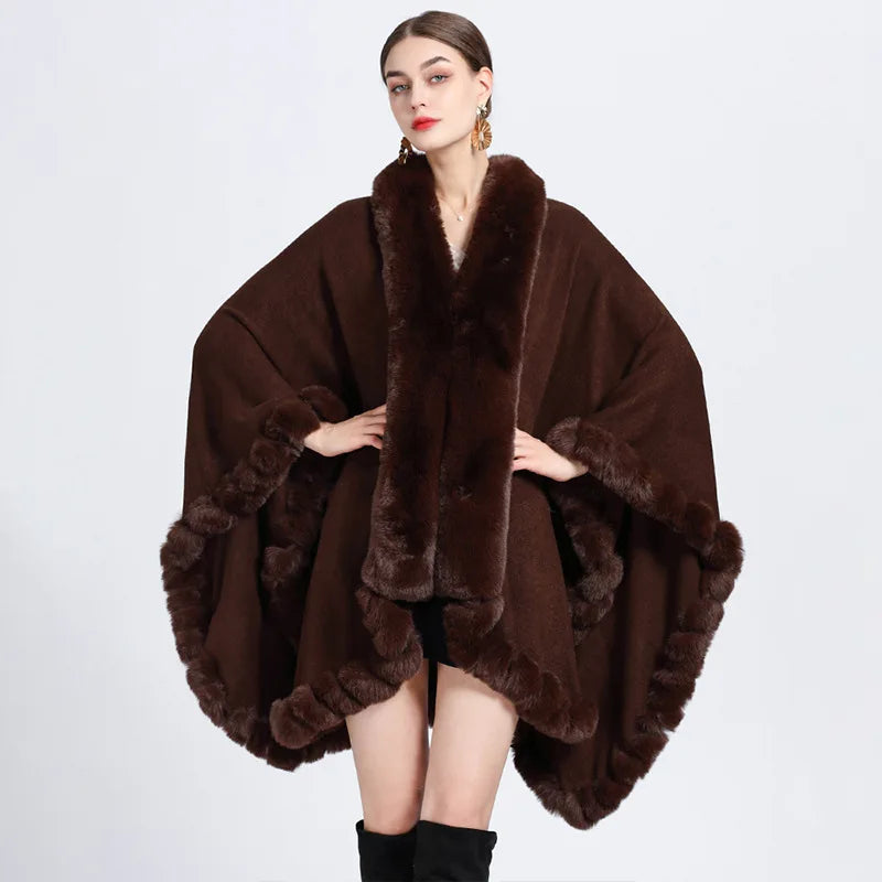 Oversize Long Knitted Cloak