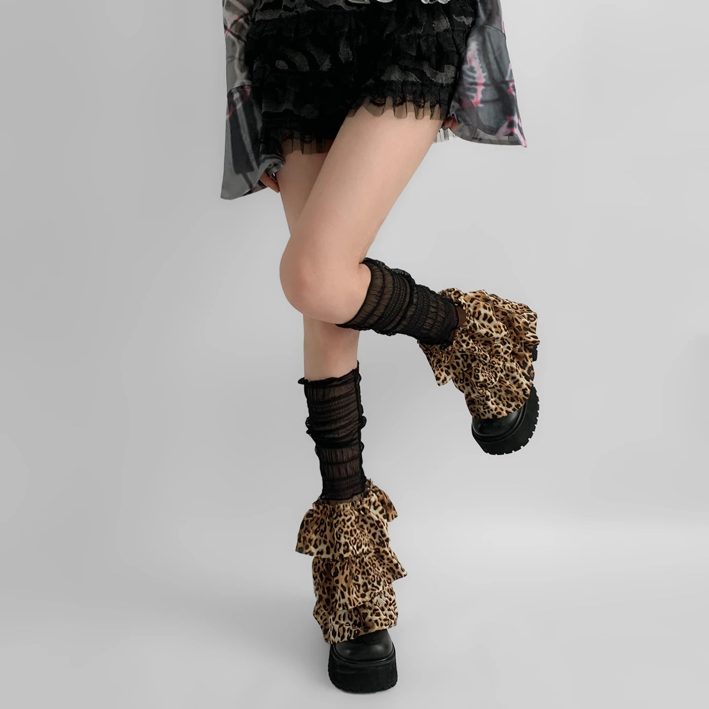 Gothic Leopard Lace Summer Sock