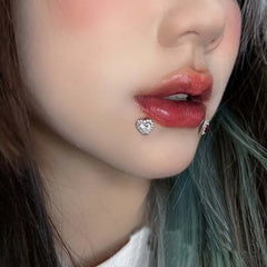 CZ Zirconia Heart Medusa Lip Stud