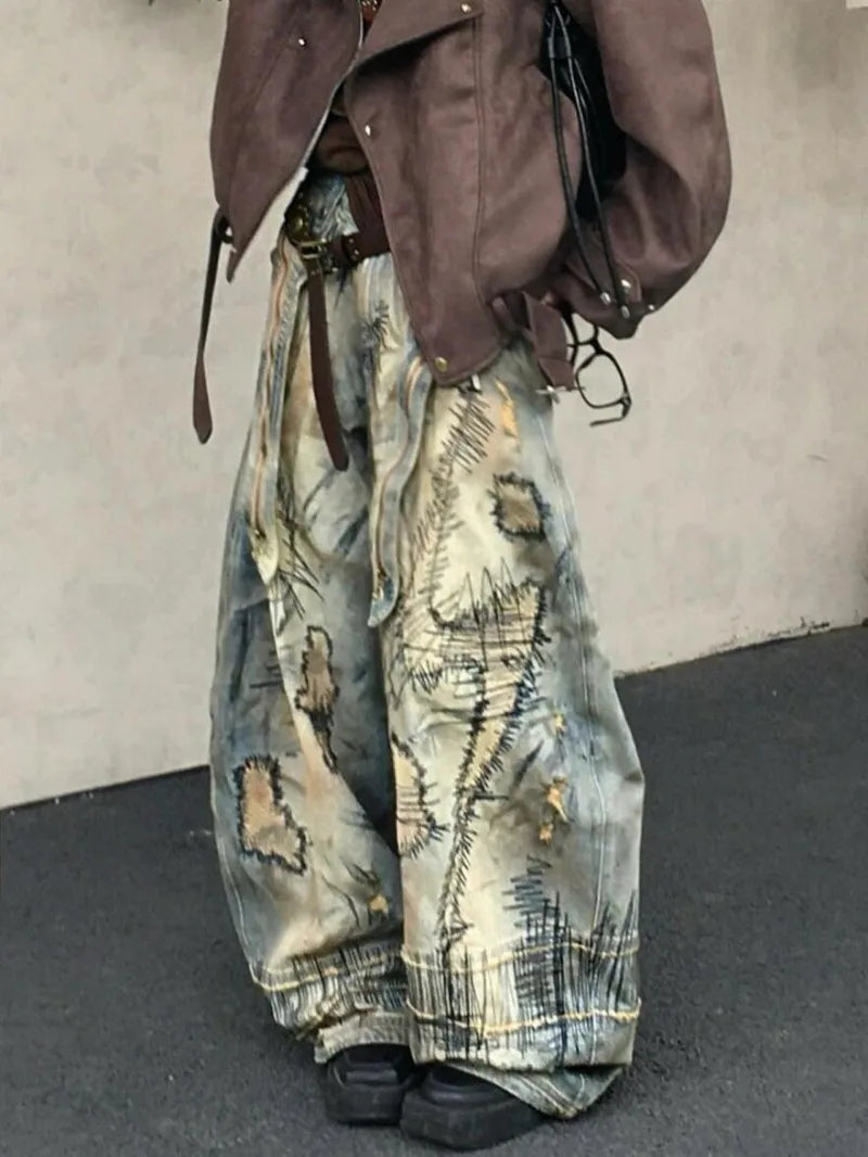 Embroidered Gothic Destruction Pant