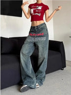 Vintage Gothic Baggy Letter Pant