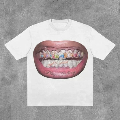 Gothic Cartoon Graphic Cotton Oversized T-shirt