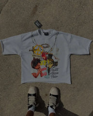 Hip Hop Cartoon Graphic Cotton T-shirt