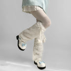 Gothic Heart Winter Faux Fur Sock