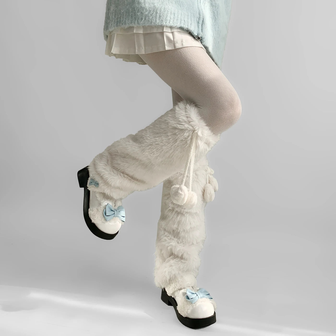 Gothic Heart Winter Faux Fur Sock