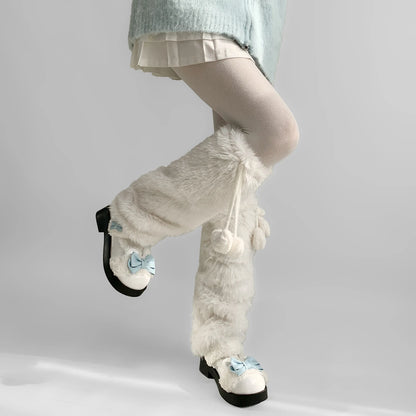 Gothic Heart Winter Faux Fur Sock