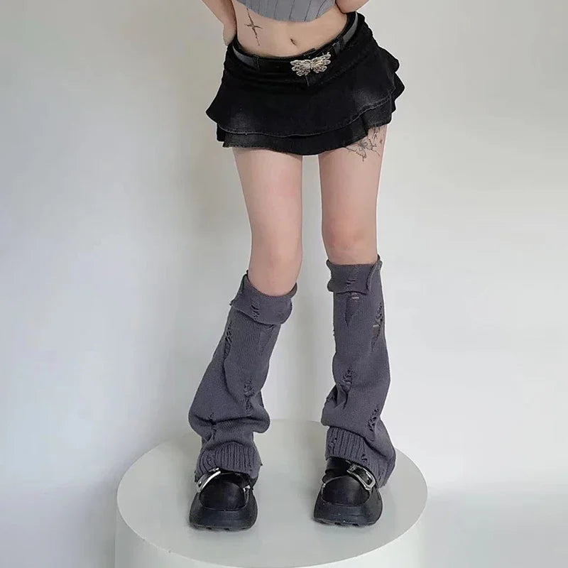 Gothic Broken Hole Punk Wide Sock